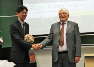 Prof. Ivan Ortega and President Yamaguchi at the opening of UNAM-SU Forum